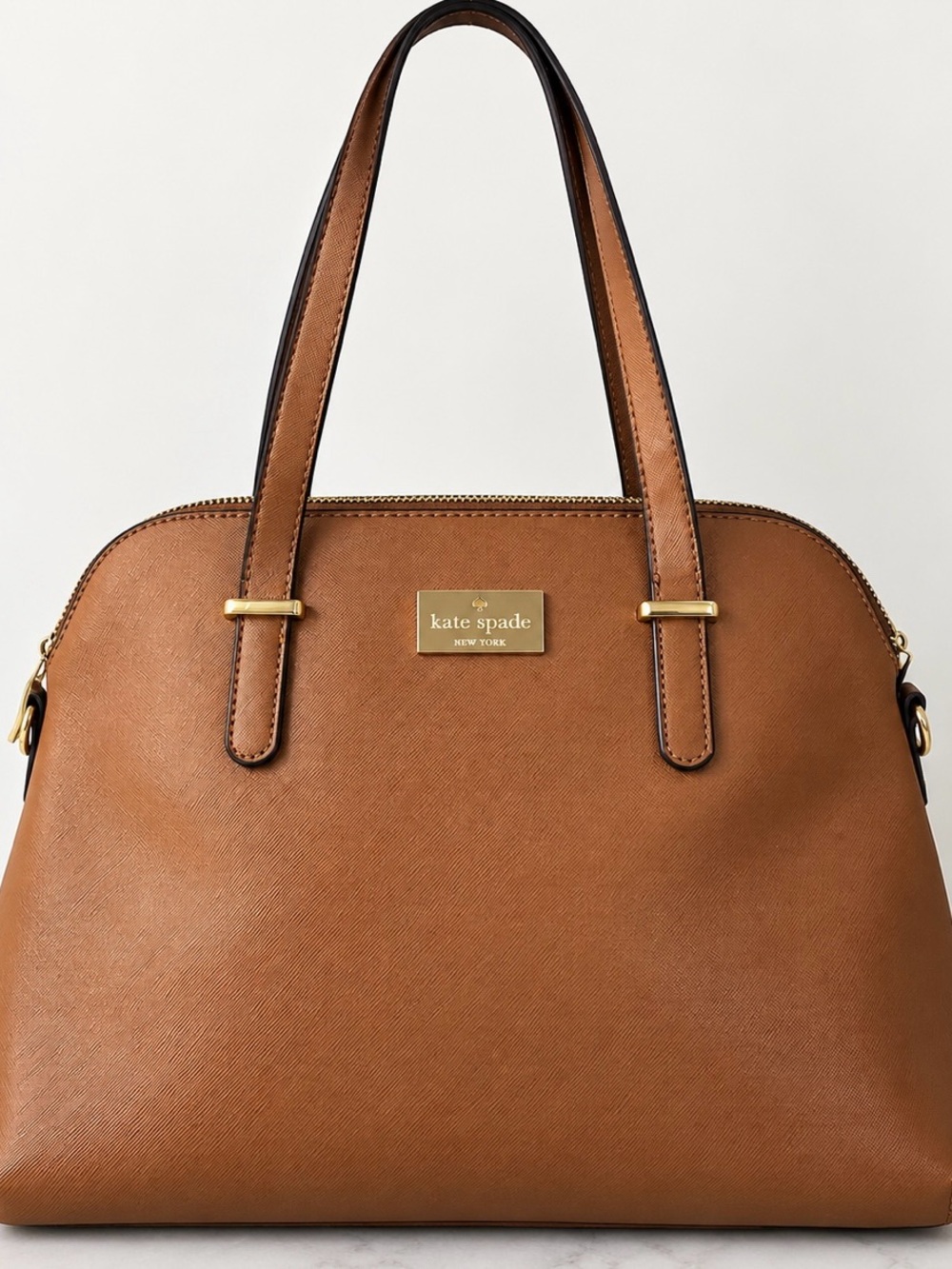 kate spade Tan Leather Dome Satchel